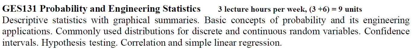 Description Probability and Statistics